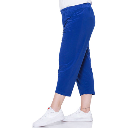 Γυναικεία Plus-Size Παντελόνια - Μπλε - Μεσαίο Ύψος Μέσης - Μέση Γάμπα - Casual - Άνοιξη Καλοκαίρι - Άνοιξη-Καλοκαίρι