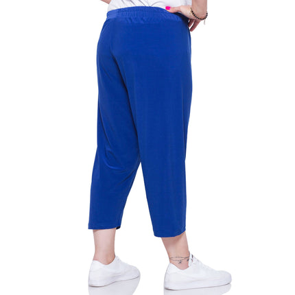 Γυναικεία Plus-Size Παντελόνια - Μπλε - Μεσαίο Ύψος Μέσης - Μέση Γάμπα - Casual - Άνοιξη Καλοκαίρι - Άνοιξη-Καλοκαίρι