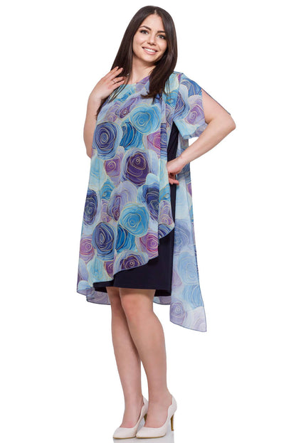 Πολύχρωμο Φόρεμα Σιφόν - Λουλουδάτο Σχέδιο - Formal Εμφανίσεις - Άνοιξη Καλοκαίρι - Άνοιξη-Καλοκαίρι